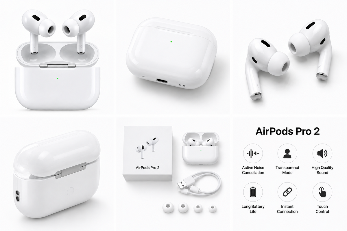 AirPods Pro2 White Wireless Earbuds Bluetooth