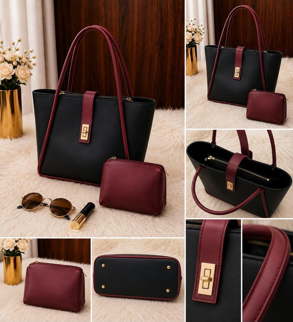 Premium Women’s Tote Handbag with Matching Pouch | Elegant Stylish Shoulder Bag | Spacious Ladies Fashion Purse for Office, Shopping & Daily Use