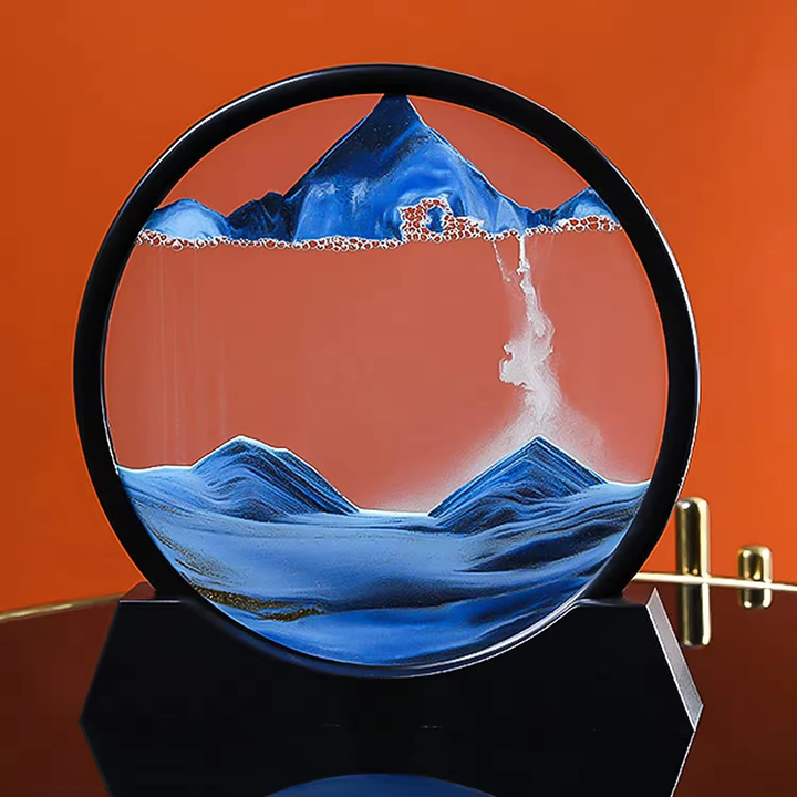 New 3D Moving Sand Frame 7 Inch Decorative Sand Art Picture | Relaxing Flowing Sandscape Desk & Home Decor | Random Color | Fast Shipment