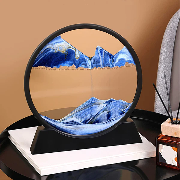 New 3D Moving Sand Frame 7 Inch Decorative Sand Art Picture | Relaxing Flowing Sandscape Desk & Home Decor | Random Color | Fast Shipment